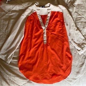 A.Byer Tan and orange dress shirt